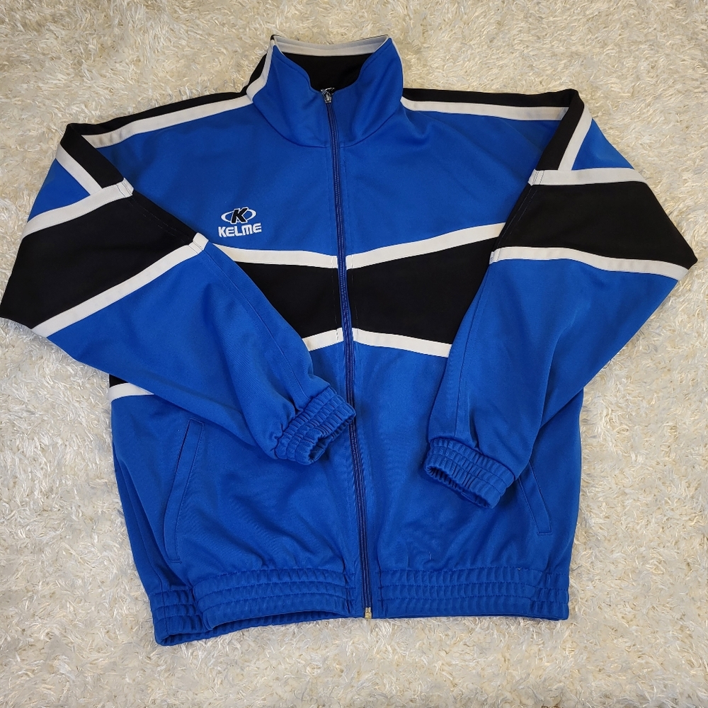 KELME futbol Soccer Jacket, Blue Black White, Medium